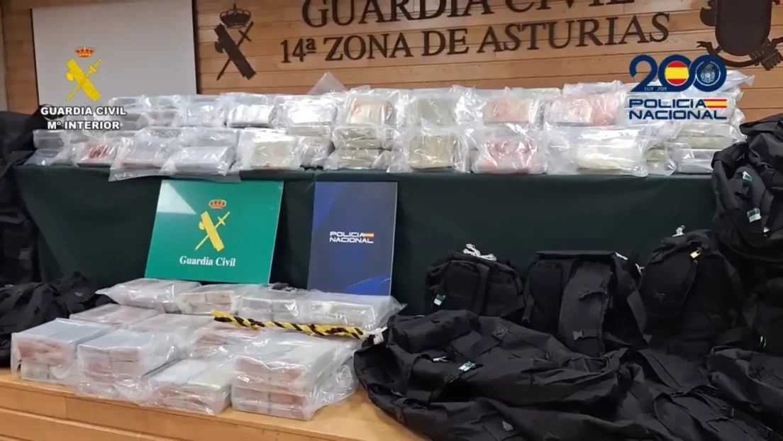 Operación antidroga en Asturias culmina con el arresto de cuatro individuos y la incautación de casi 500 kilos de cocaína